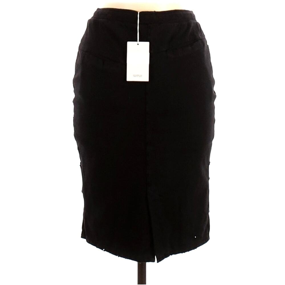 DRIFTER ultra distressed destroyed cotton black casual pencil skirt Size S NEW - Picture 2 of 9
